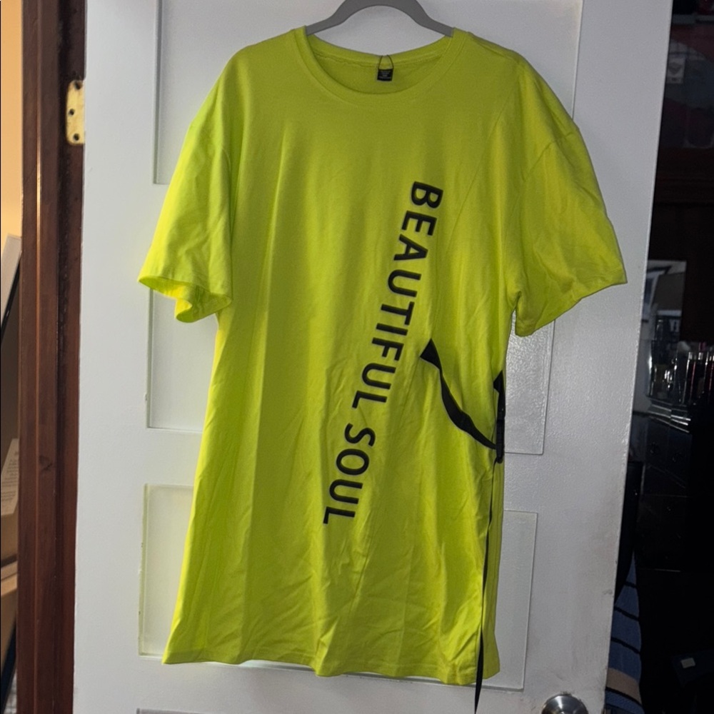 Neon Yellow Graphic T-Shirt dress